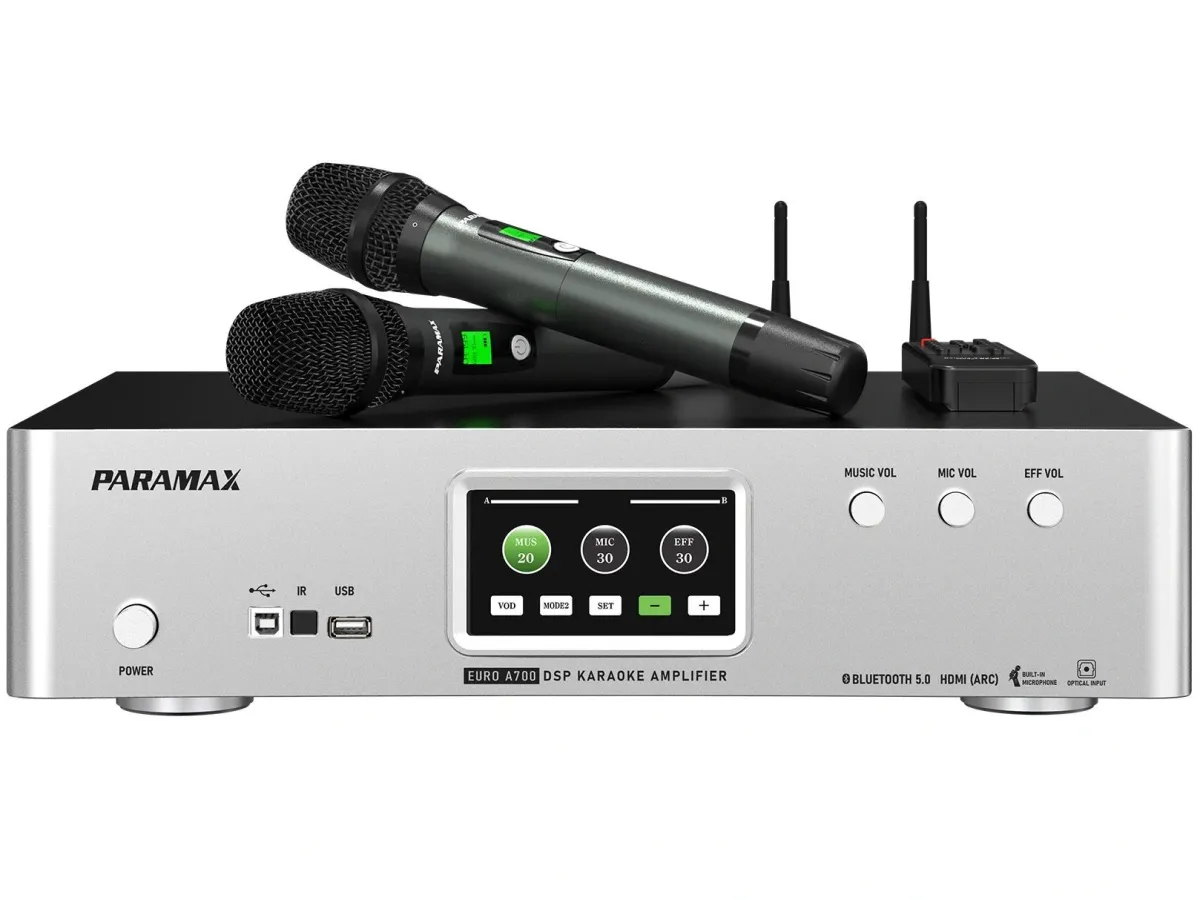 Amply karaoke tích hợp vang số và micro không dây Euro A700