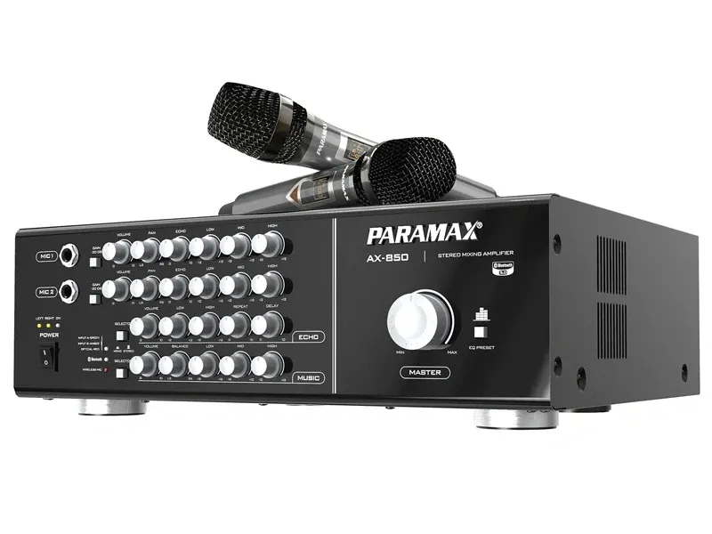 Amply karaoke Paramax tích hợp Micro không dây AX-850