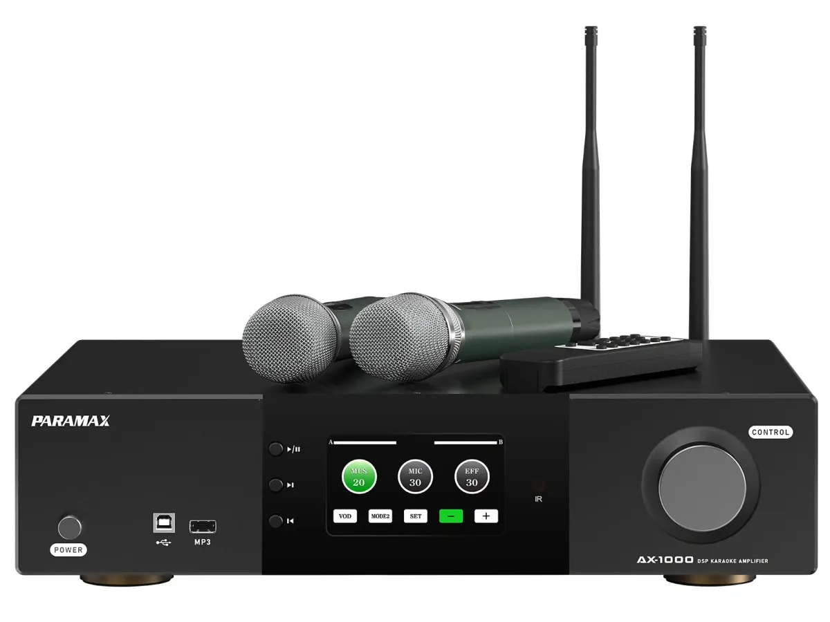 Amply karaoke tích hợp vang số và micro không dây Paramax AX-1000