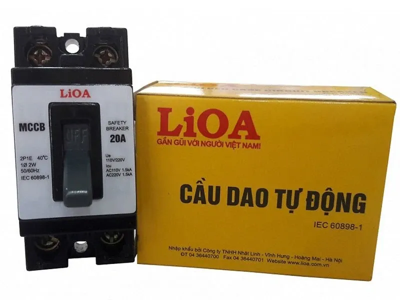 Aptomat 2P1E lắp nổi