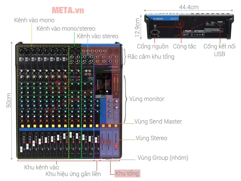 Bàn Mixer Yamaha MG-16XU
