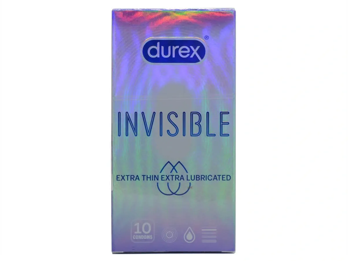 Bao cao su Durex Invisible Extra Lubricated (10 chiếc/hộp)