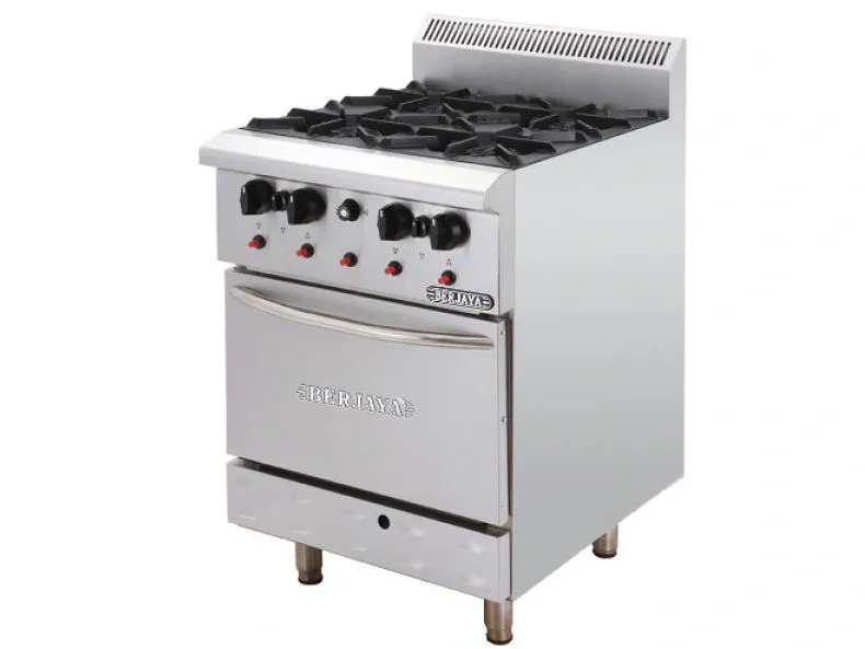 Bếp âu 4 họng có lò nướng dùng gas Berjaya DRO4-17