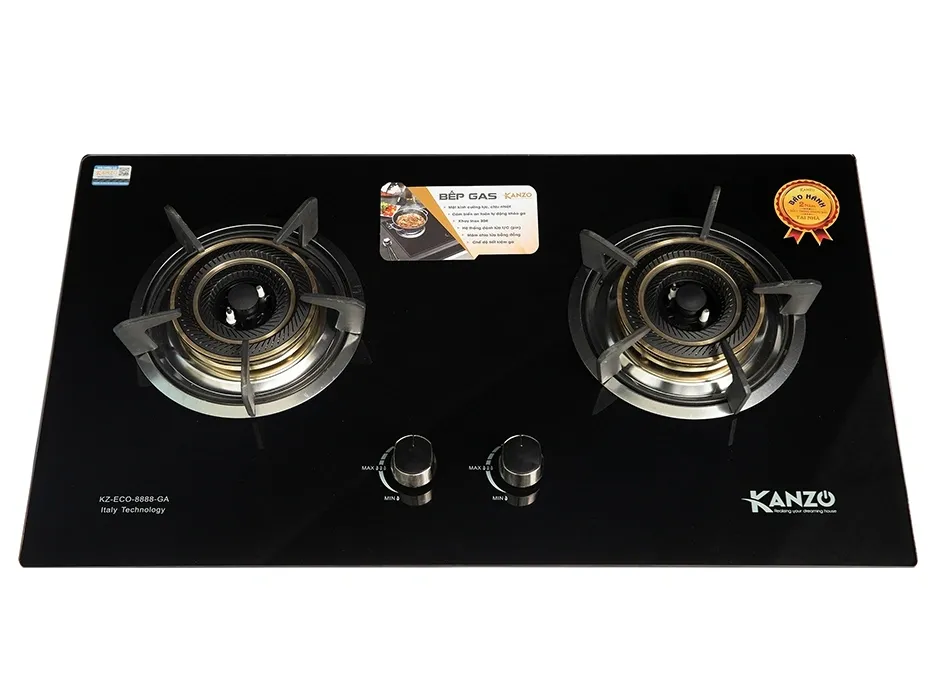Bếp gas âm Kanzo KZ-ECO-8888-GA Italy Technology, chia lửa mâm đồng
