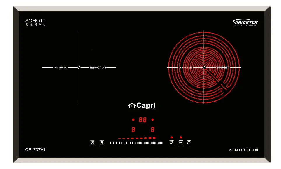 Bếp từ - hồng ngoại đôi Capri CR-707HI