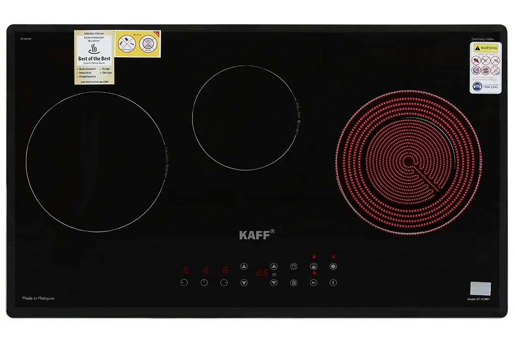 Bếp từ hồng ngoại 3 vùng nấu lắp âm Kaff KF-IC3801