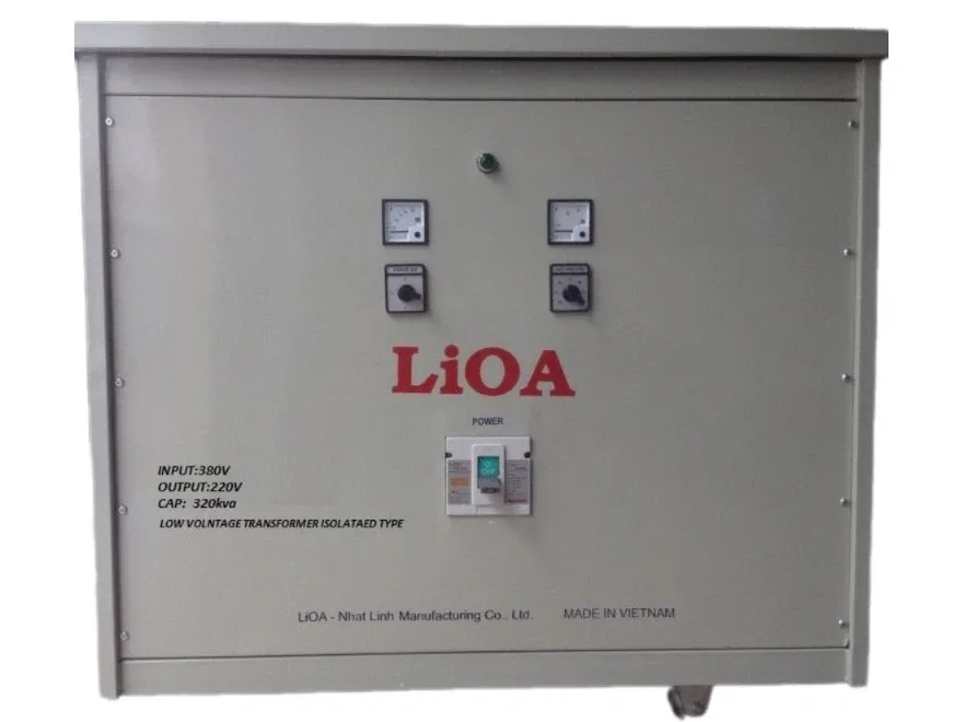Biến áp đổi nguồn hạ áp 3 pha 320 KVA Lioa 3K322M2DH5YC (loại cách ly)