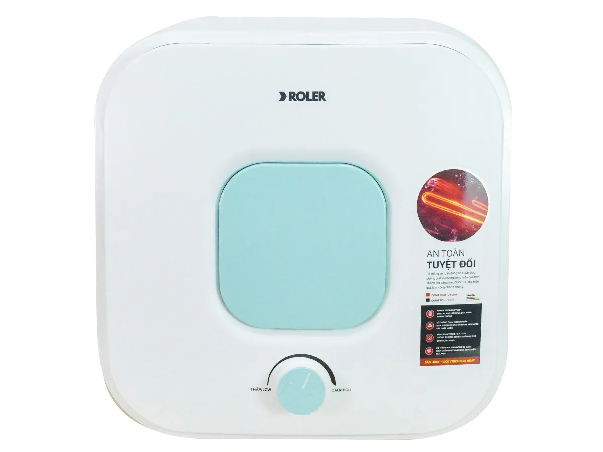 Bình tắm nóng lạnh Roler RWH-8116 15 lít (Kiểu vuông)