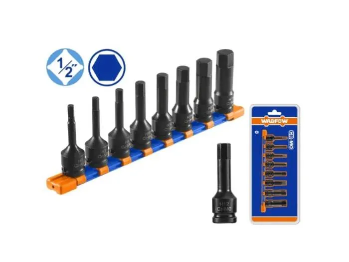 Bộ 8 đầu tuýp đen mũi lục giác 1/2 inch Wadfow WMS3408