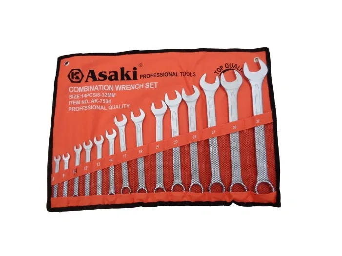 Bộ cờ lê vòng miệng xi mờ Asaki AK-7504 (8mm - 32mm)