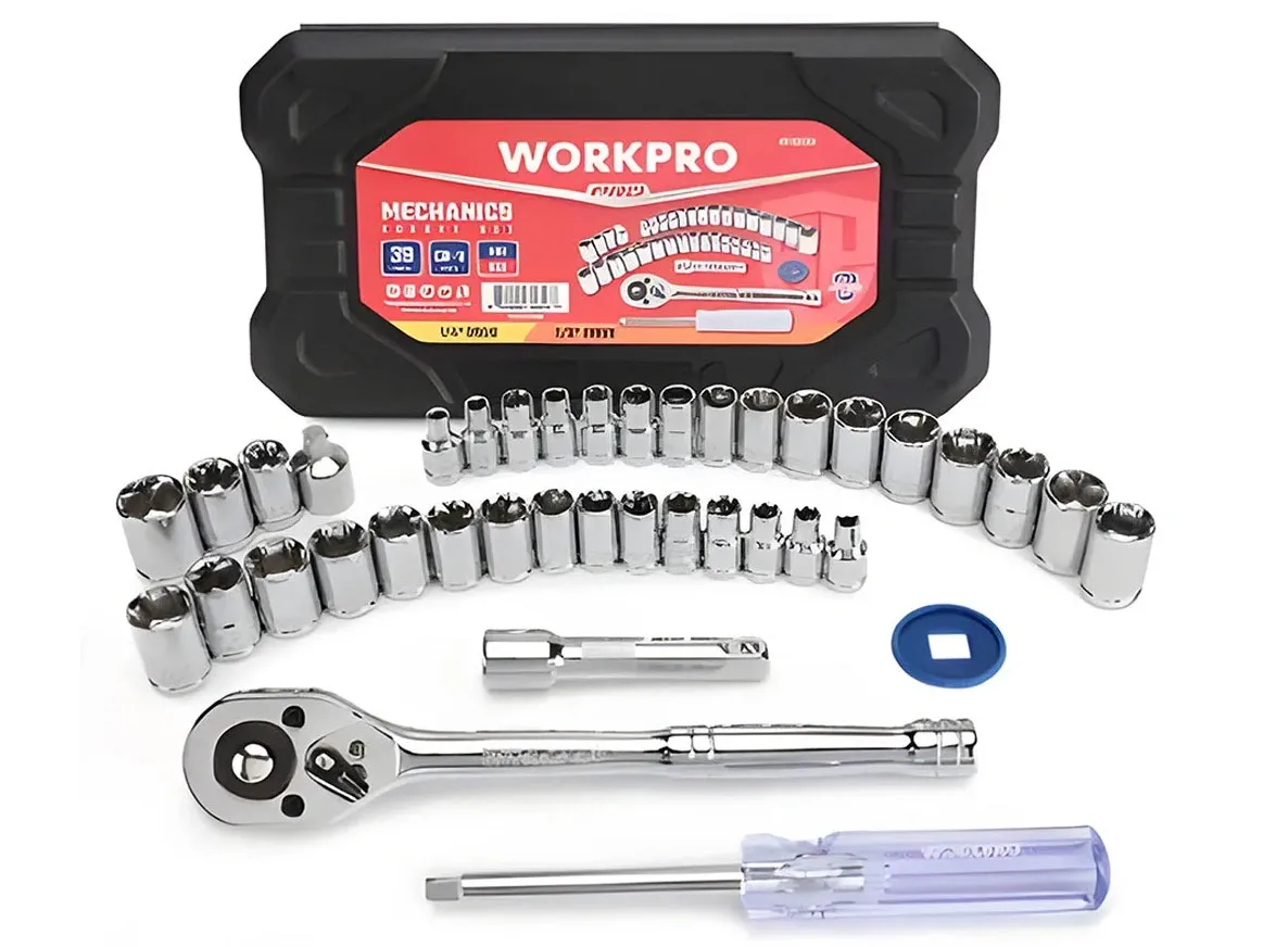 Bộ đầu cờ lê thay thế 1/4 inch + 3/8 inch Workpro WP202536 (39 chi tiết)