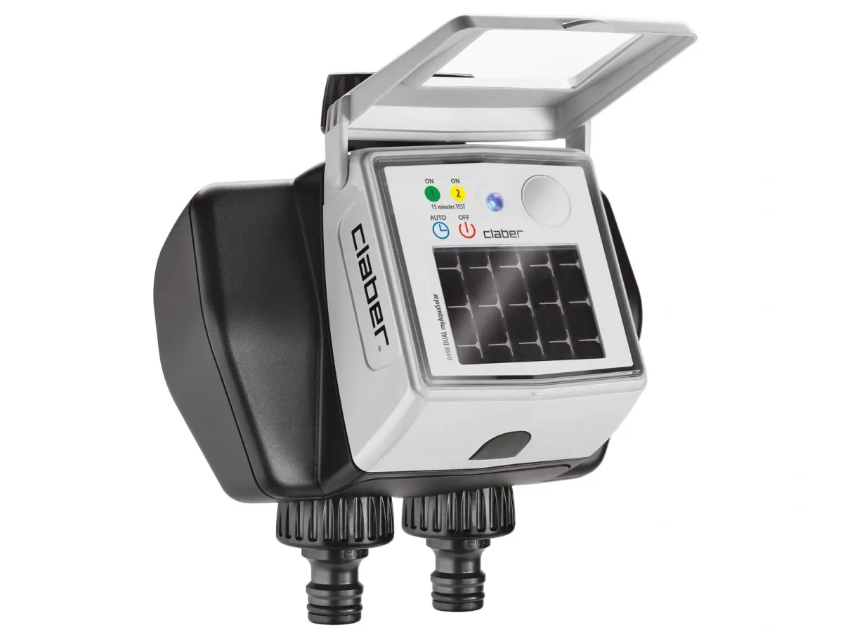 Bộ hẹn giờ tưới cây năng lượng mặt trời Tempo myAquaSolar 2 kênh tưới Claber 8498
