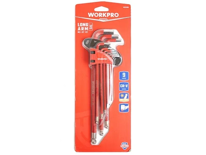 Bộ lục giác đầu bi kiểu chữ L hệ inch Workpro WP222013