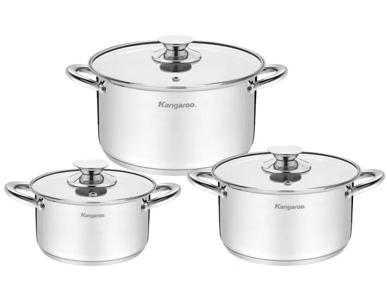 Bộ nồi inox cao cấp 5 đáy Kangaroo KGIP3B3E