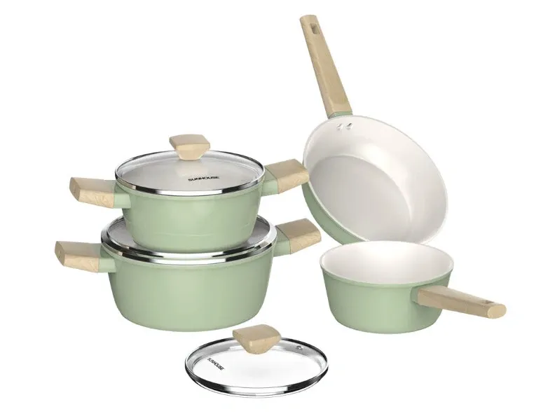 Bộ nồi phủ sứ Nano đáy từ Sunhouse Healthy SHG7979MT2