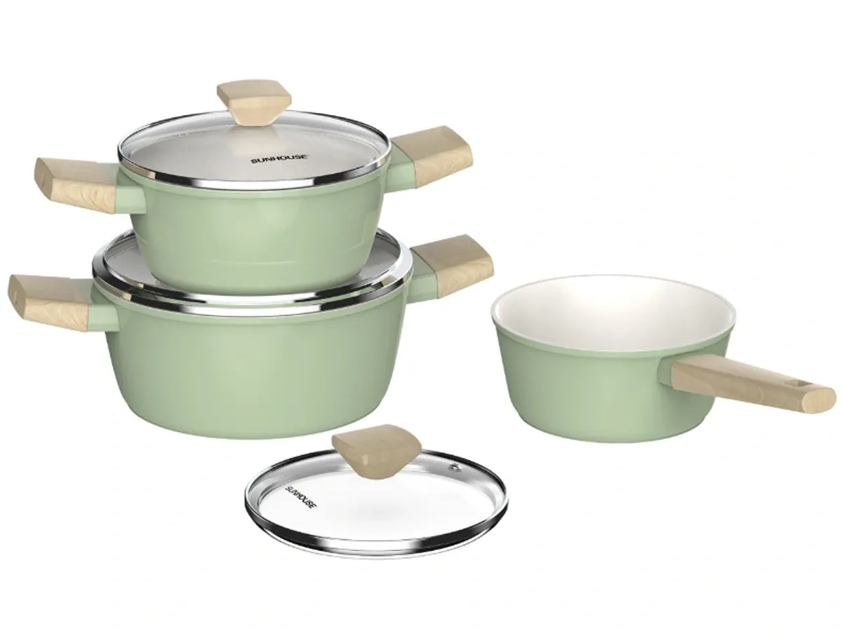 Bộ nồi phủ sứ Nano đáy từ Sunhouse Healthy SHG7979MT1