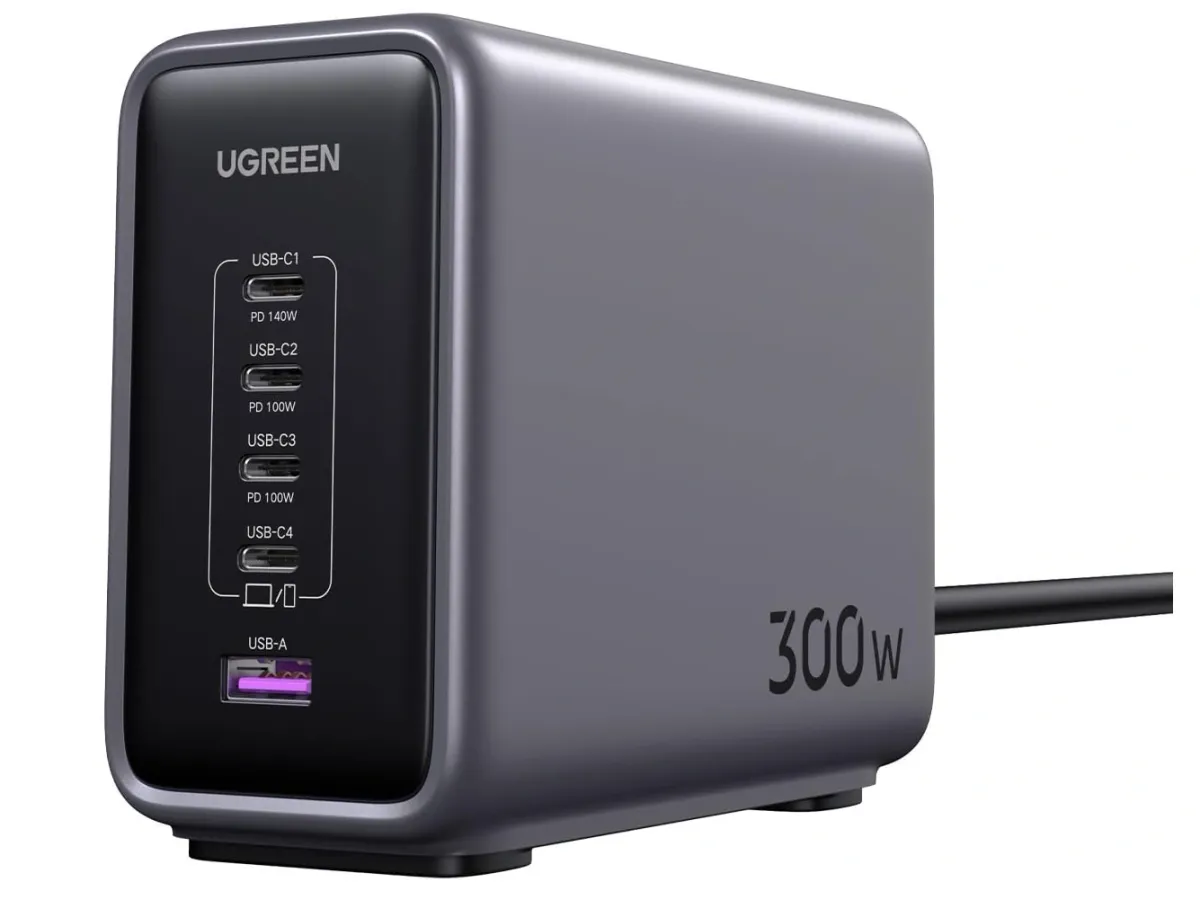 Bộ sạc Ugreen 300W để bàn đa năng Nexode GaN CD333 (90903B)