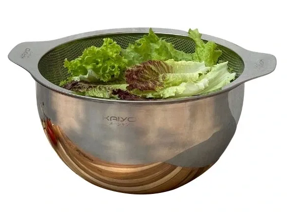 Bộ tô trộn và rổ inox Kaiyo size 24cm