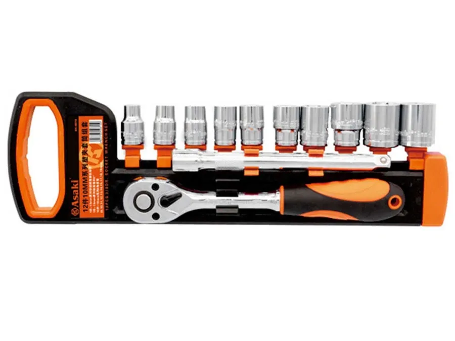 Bộ tuýp 3/8 inch 6 cạnh 12 chi tiết Asaki AK-9815