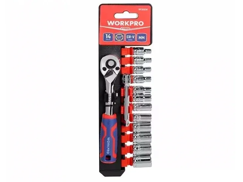 Bộ tuýp 14 chi tiết 1/4 Workpro WP202556