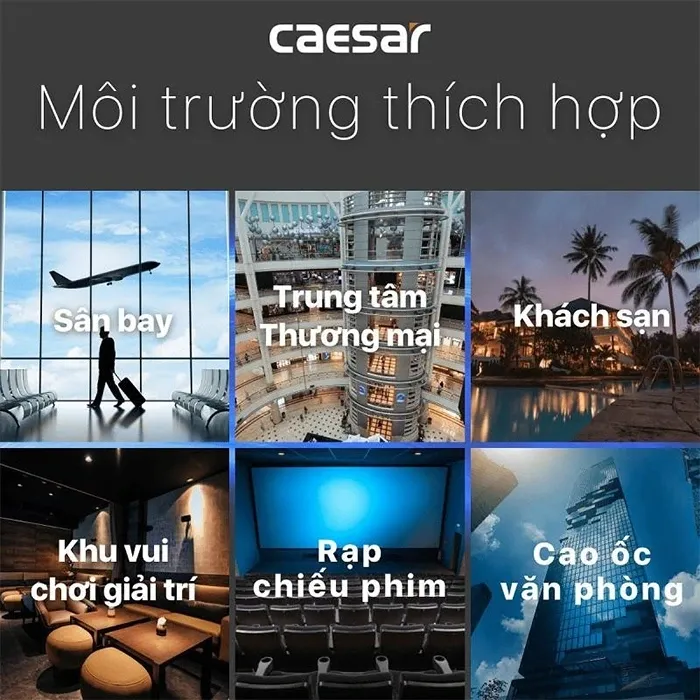 Bộ xả tiểu nam cảm ứng âm tường dùng điện Caesar A637