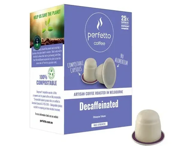 Cà phê viên nén Perfetto Caffe Decaffeinated (25 viên/hộp)