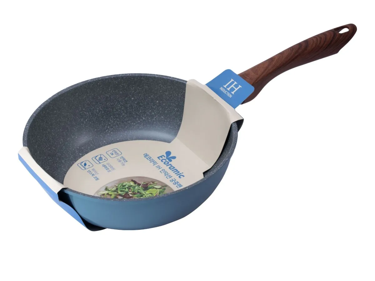 Chảo đúc vân đá sâu lòng Ecoramic EVDW-32IH 32cm