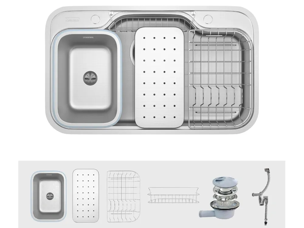 Chậu rửa bát chống xước Konox Workstation Sink Dekor 8048SU
