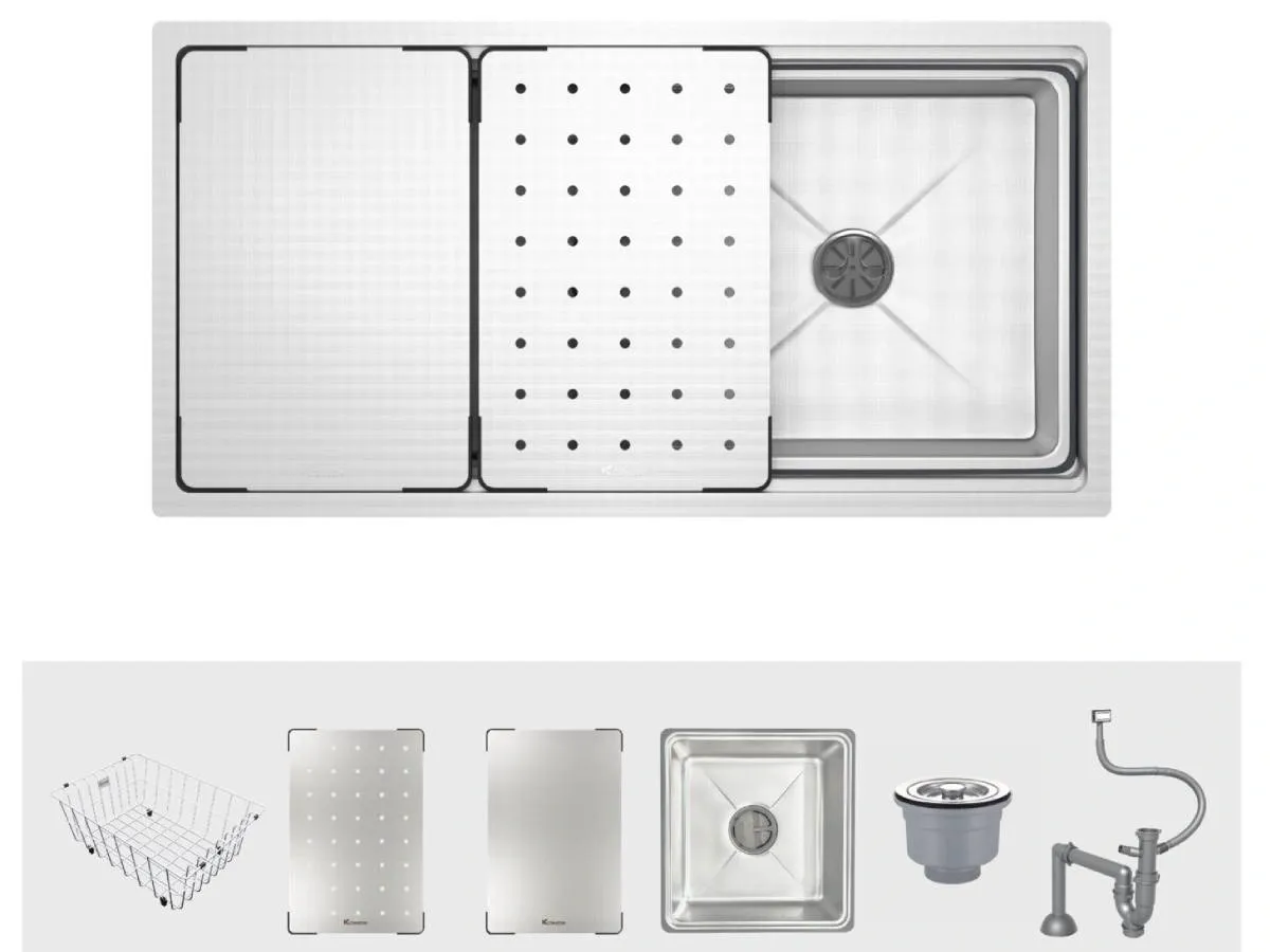 Chậu rửa bát chống xước Workstation Sink Dekor 8644SU