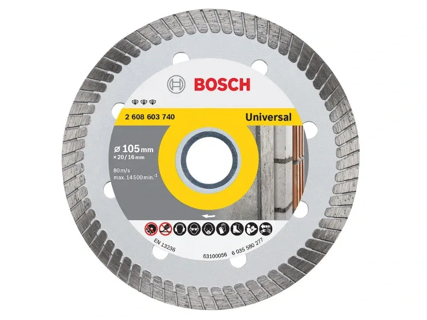Đĩa cắt kim cương Turbo đa năng 105mm x 20mm/16mm Bosch 2608603740