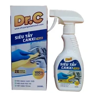 Dung dịch tẩy cặn canxi, làm sạch vòi sen Inox, cabin, vách kính nhà tắm Dr.C 4G (chai 300ml)
