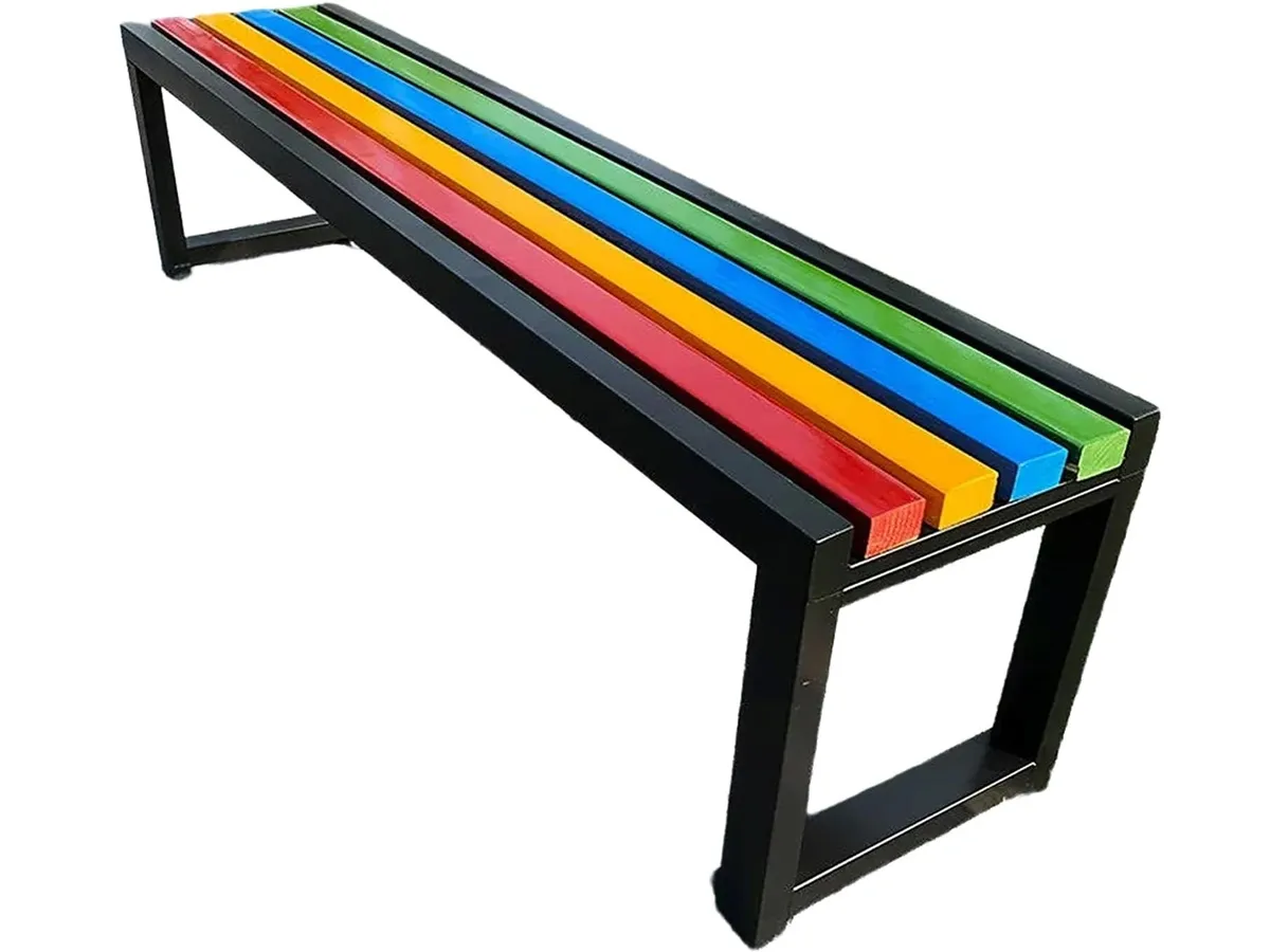 Ghế công viên không tựa gỗ nhựa màu sắc 150cm (TQGKT15)