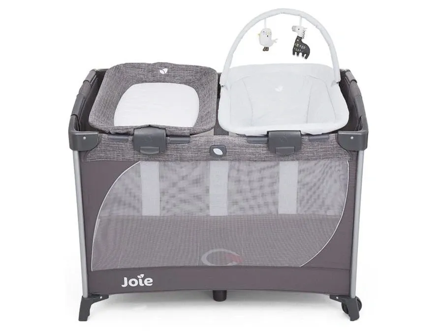 Giường cũi trẻ em Joie Commuter Change Snooze Linen grey
