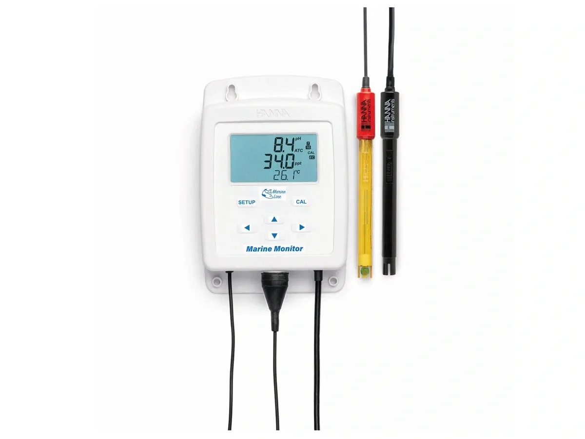 Bộ máy đo pH, độ mặn, nhiệt độ liên tục trong nước Hanna HI981520-02