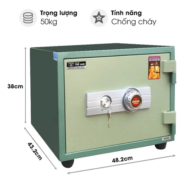 Két sắt chống cháy Hòa Phát KS50D (khóa chìa và khóa mã)