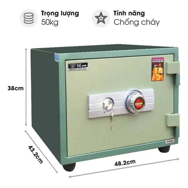 Két sắt chống cháy Hòa Phát KS50N (khóa chìa và khóa mã)
