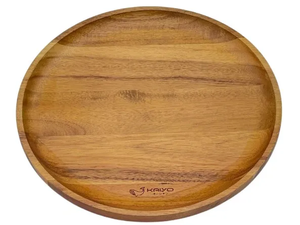 Khay gỗ Kaiyo hình tròn, đường kính 25cm KWT-7039