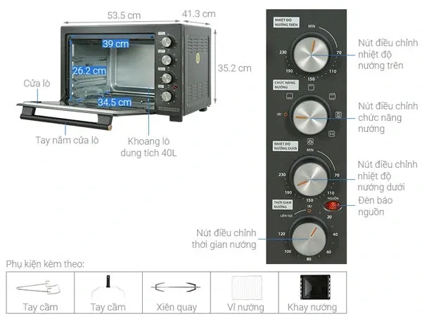 Lò nướng Toshiba TL-MC40EZF(GR) (40 lít)