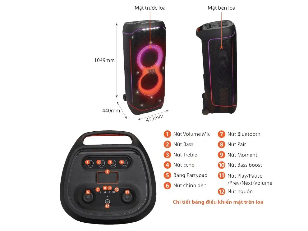 Loa JBL PartyBox Ultimate (1.100W, IPX4, Bluetooth 5.3)