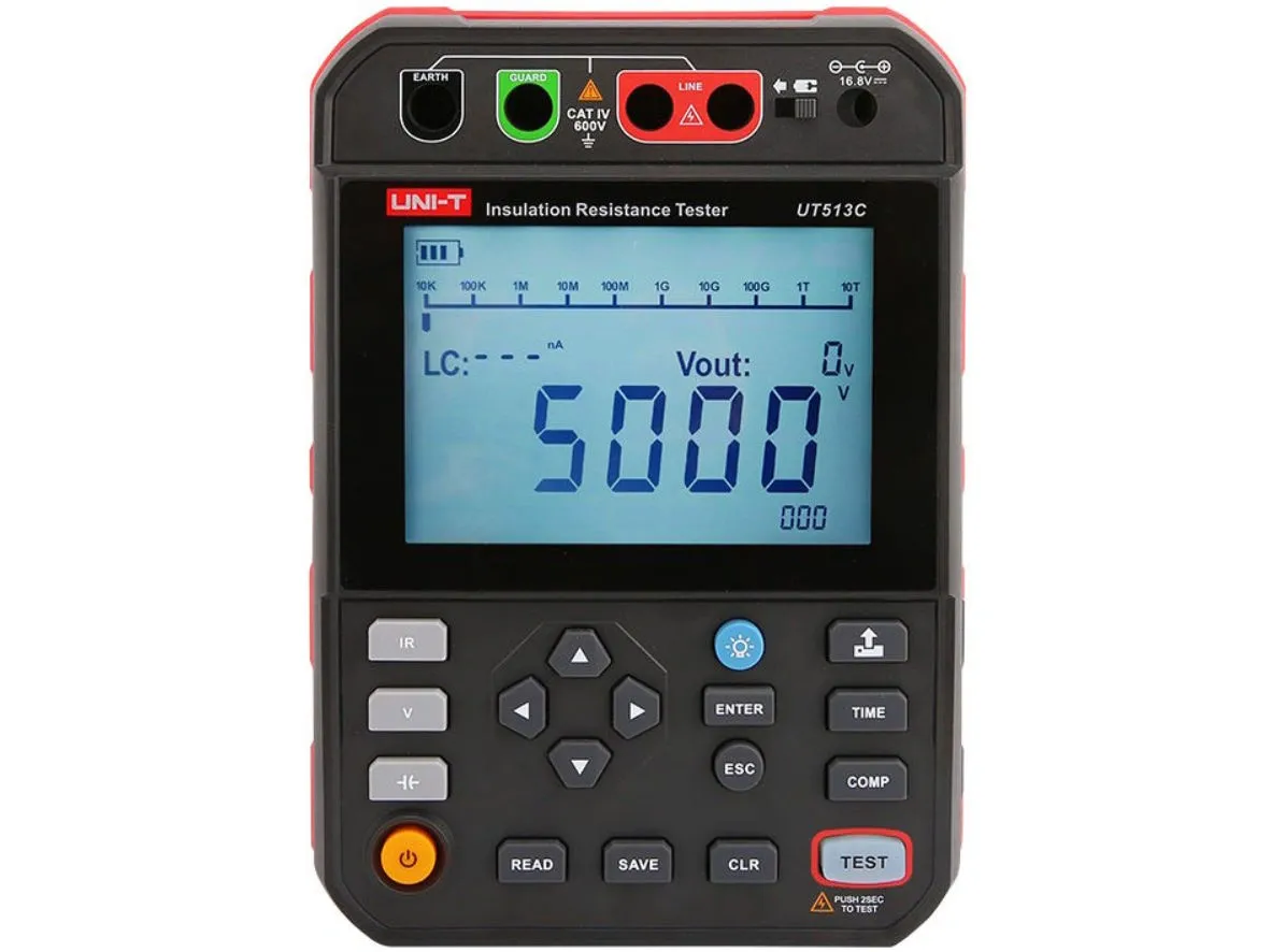 Máy đo điện trở cách điện UNI-T UT513C (5000V, 5.00TΩ)