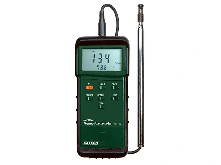 Máy đo tốc độ gió, nhiệt độ gió Extech 407123 (0 - 20m/s)