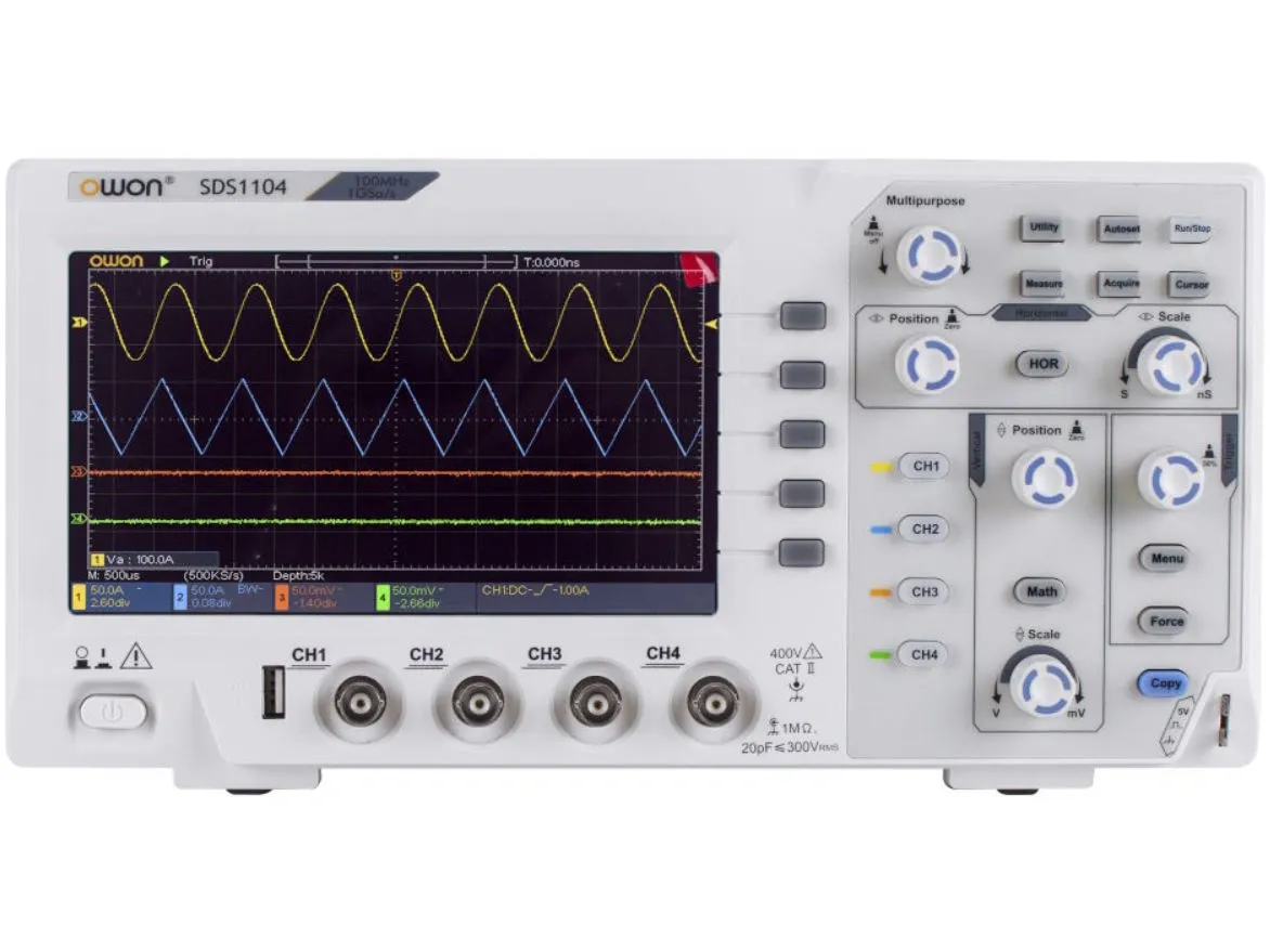 Máy hiện sóng Owon SDS1104 (100MHz, 4 CH, 1 GS/s)