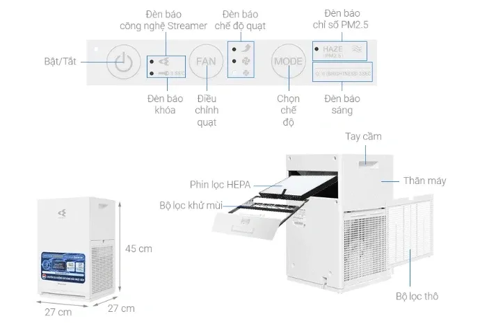 Máy lọc không khí Daikin MC30YVM7 (23m²)