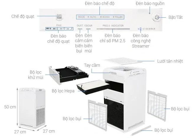 Máy lọc không khí Daikin MC40UVM6-7