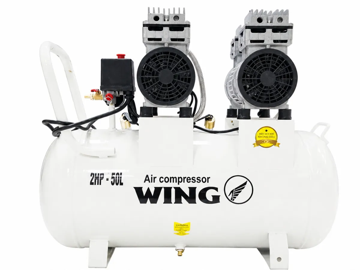 Máy nén khí không dầu giảm âm Wing TW-OF550X2 (50 lít, 1.5HP)