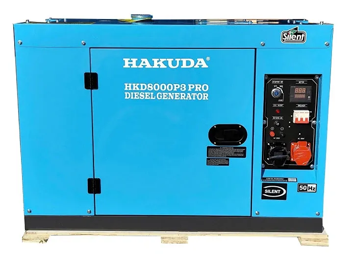 Máy phát điện chạy dầu 8KW Hakuda HKD8000P3 PRO (3 pha, cách âm)