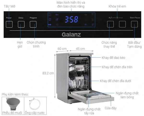 Máy rửa bát Galanz W45A3A401M-0E1(SS)