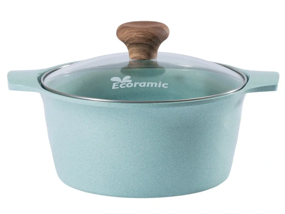 Nồi đúc vân đá đáy từ Ecoramic Platinum EPT-22SP - 22cm