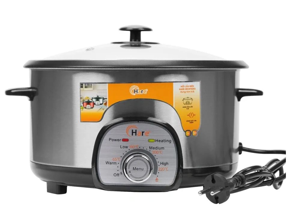 Nồi lẩu điện đa năng Hare HR-MT5002 (5 lít, màu ghi)
