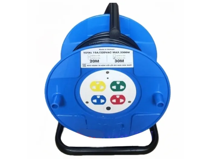 Ổ cắm kéo dài đa năng LiOA QTD30-3-15A kiểu Rulo (Dành cho công trường)